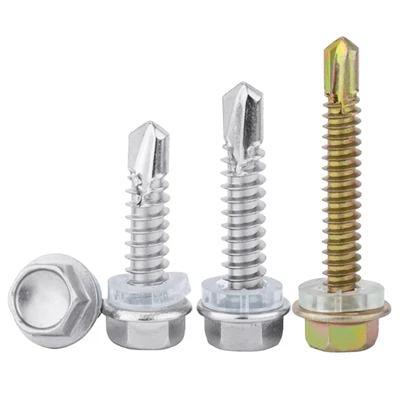 Zelfborende schroeven met zeskantkop- en PVC-sluitring